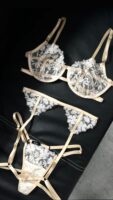 ORHEJA SET | cielisty koronkowy zestaw