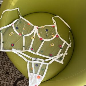 FLORA SET | gorset z siateczki w kwiaty