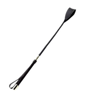 Pejcz skórzany ze złotymi elementami | duży 45 cm
