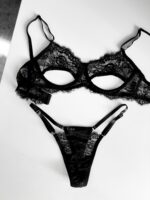 MIDNIGHT SET | czarny koronkowy zestaw