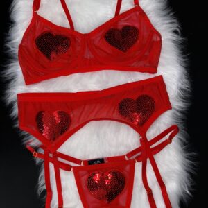 RED LOVE SET | czerwony siateczkowy zestaw