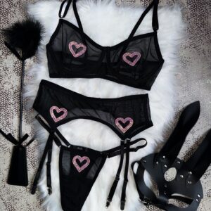 BLACK LOVE SET | czarny siateczkowy zestaw