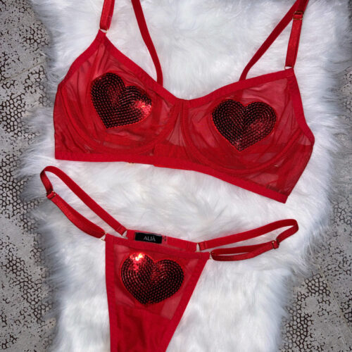 RED LOVE SET | czerwony siateczkowy zestaw
