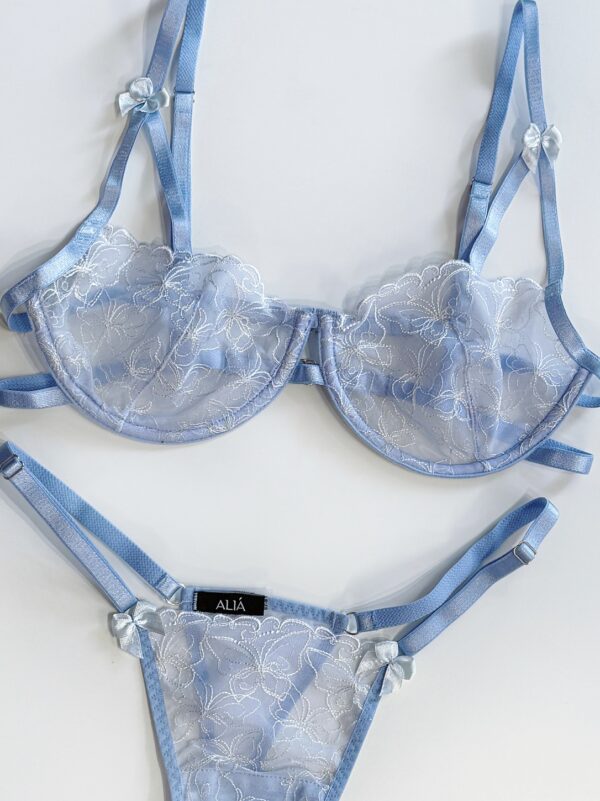 BABY BLUE SET | niebieski koronkowy komplecik