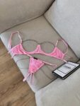 PINK BABY | otwarty różowy komplecik z łańcuszkami